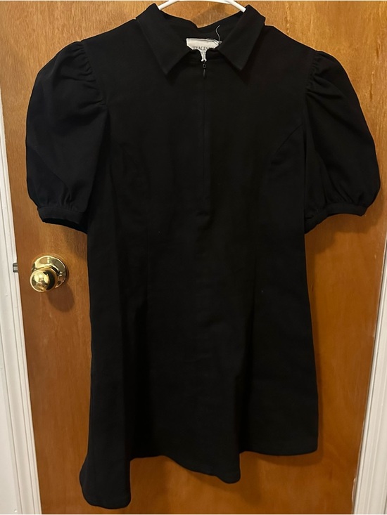 Hyacinth House Dresses & Skirts - Black Mini Dress with Puff Sleeves